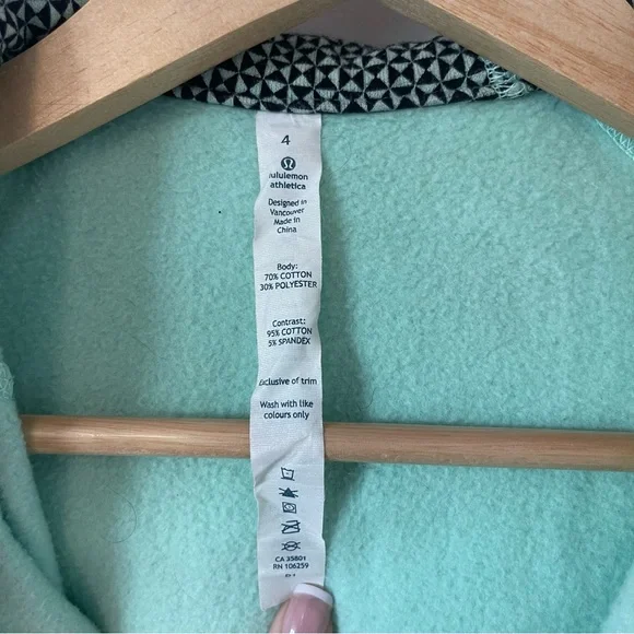 RARE Lululemon Scuba Hoodie Double Diamond Fresh Teal - Picture 7 of 10